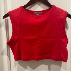 Derek Heart, Red Muscle tee, crop top size Large
